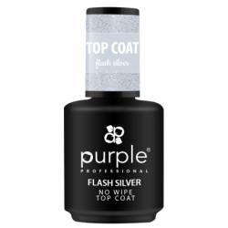 PURPLE Top Coat Flash Silver P206 No Wipe 15ml